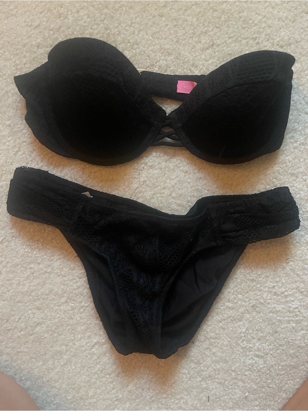 Victoria's Secret Black Lace Bikini Set